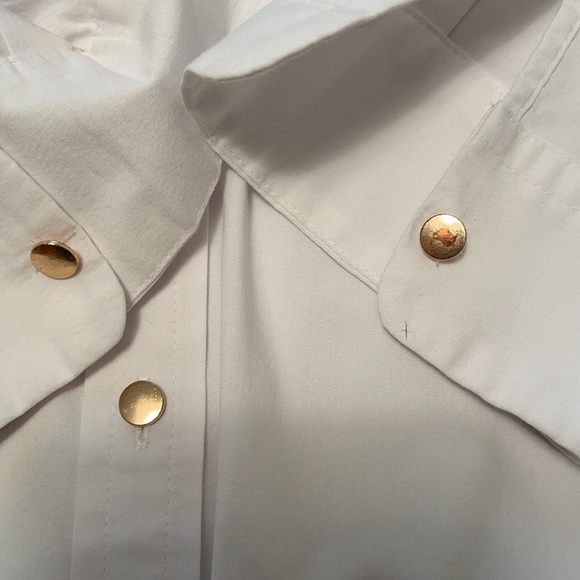 Ivanka Trump White Button Front Shirt- M - Picture 6 of 8